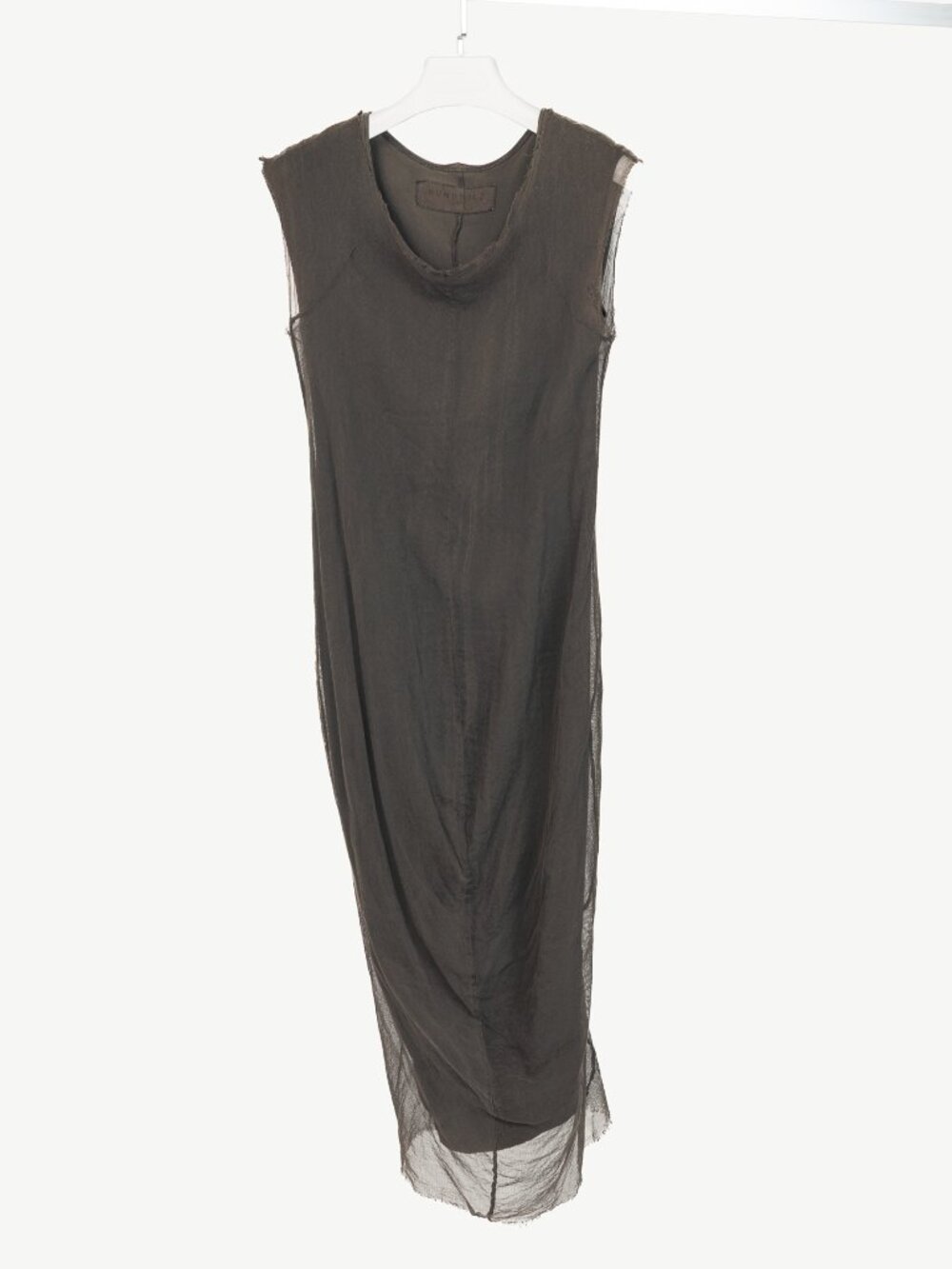 Rundholz Dip Brown Cotton Mesh & Jersey Midi Dress